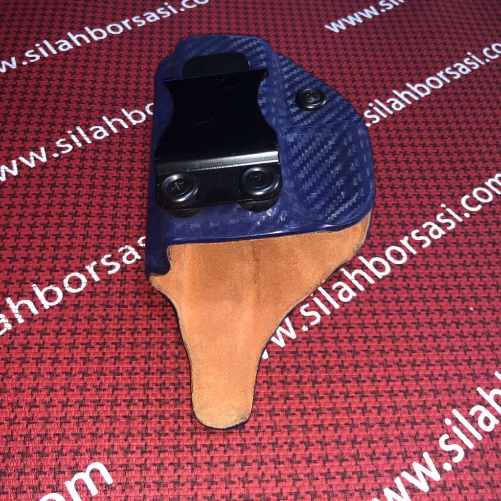 Glock Mavi Karbon Kydex Kılıf (Deri Astarlı)